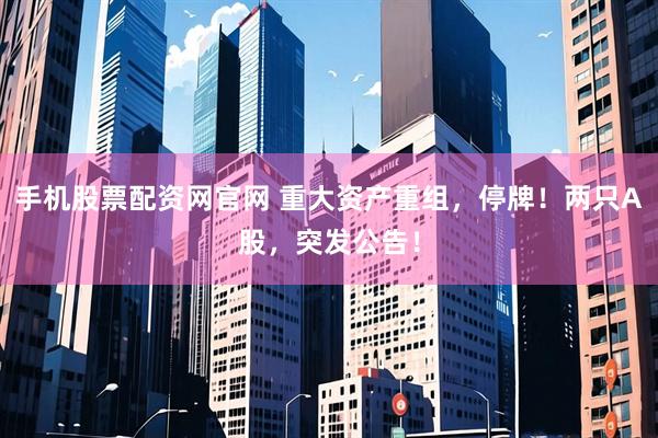 手机股票配资网官网 重大资产重组，停牌！两只A股，突发公告！